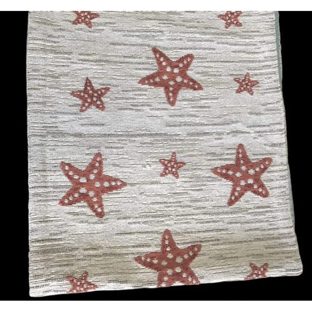 Starfish Table Runner Tapestry Take Me to The Beach Lined Summer Tropical 13x72